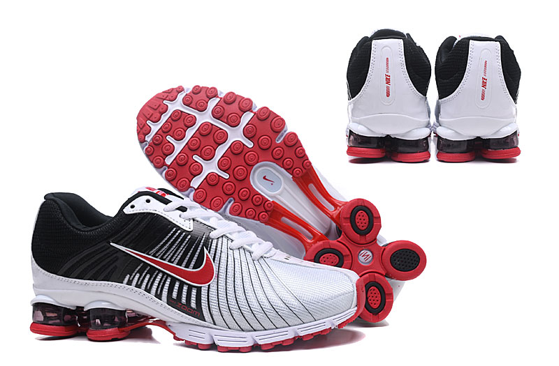 Men Nike AIR Shox White Black Red Shoes